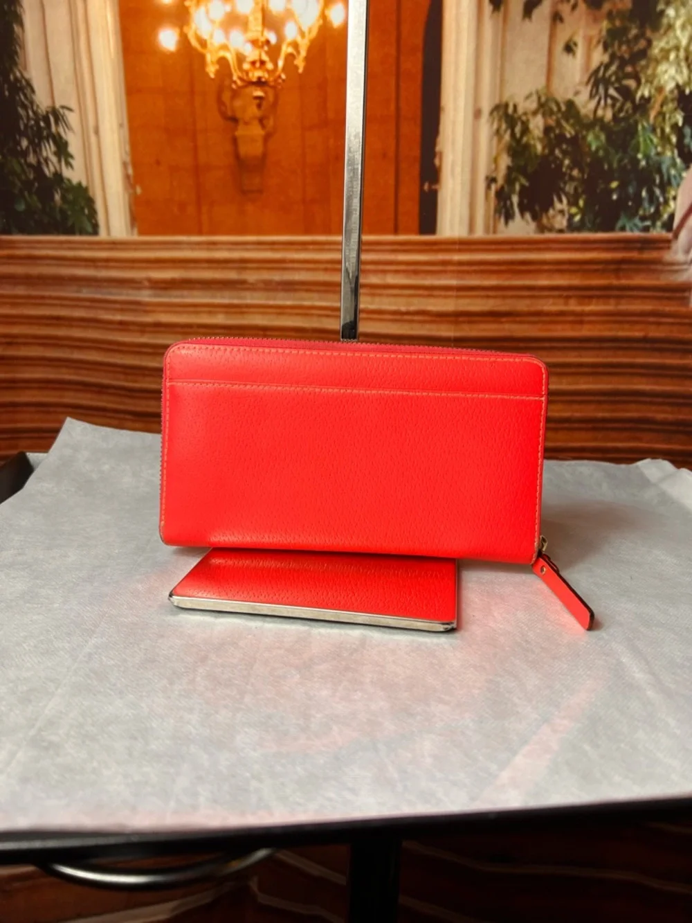 kate spade ♠️  New York Hot Pink Zip-Around Leather Wallet 12 card slots Lined